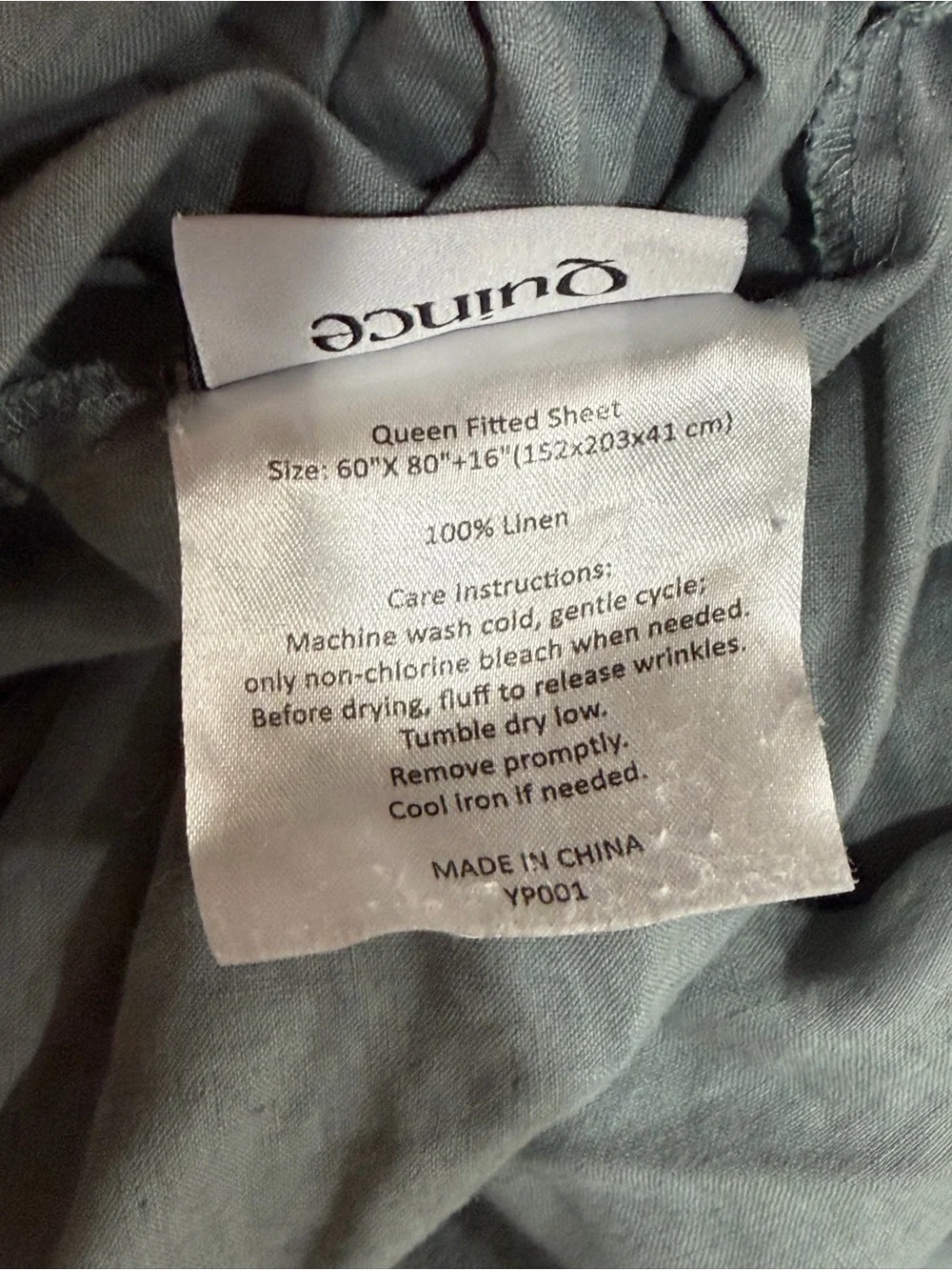 Quince European Linen Dusty Blue Sheet Set - Only 1 pillowcase Queen